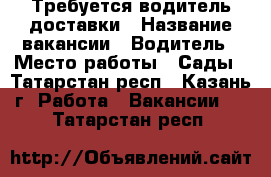 Требуется водитель доставки › Название вакансии ­ Водитель › Место работы ­ Сады - Татарстан респ., Казань г. Работа » Вакансии   . Татарстан респ.